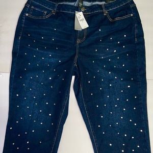 Lane Bryant studded crop jeans
